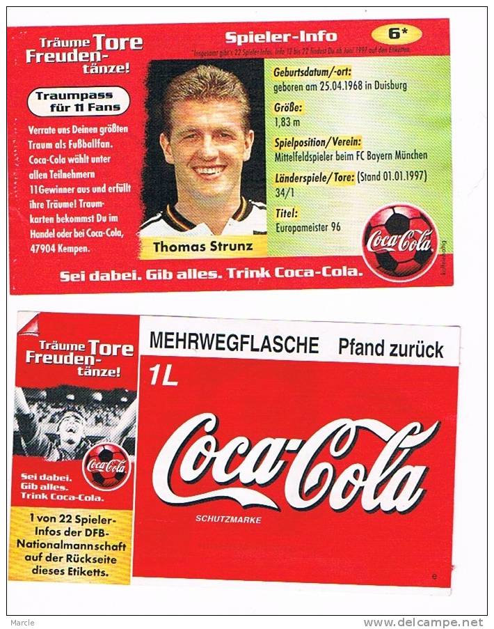 Coca Cola  DFB Nationalmanschaft 6 Thomas Strunz - Autres & Non Classés