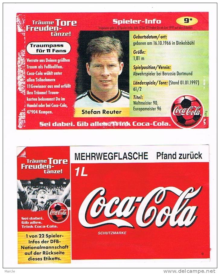 Coca Cola  DFB Nationalmanschaft 9 Stefan Reuter - Autres & Non Classés