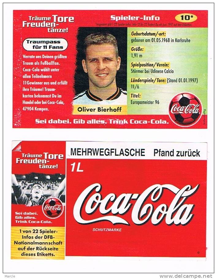 Coca Cola  DFB Nationalmanschaft 10 Oliver Bierhoff - Other & Unclassified