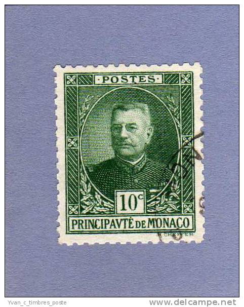 MONACO TIMBRE N° 65 OBLITERE PRINCE LOUIS II 10C VERT - Gebraucht