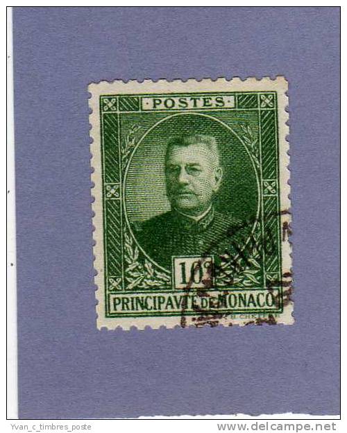 MONACO TIMBRE N° 65 OBLITERE PRINCE LOUIS II 10C VERT - Gebraucht