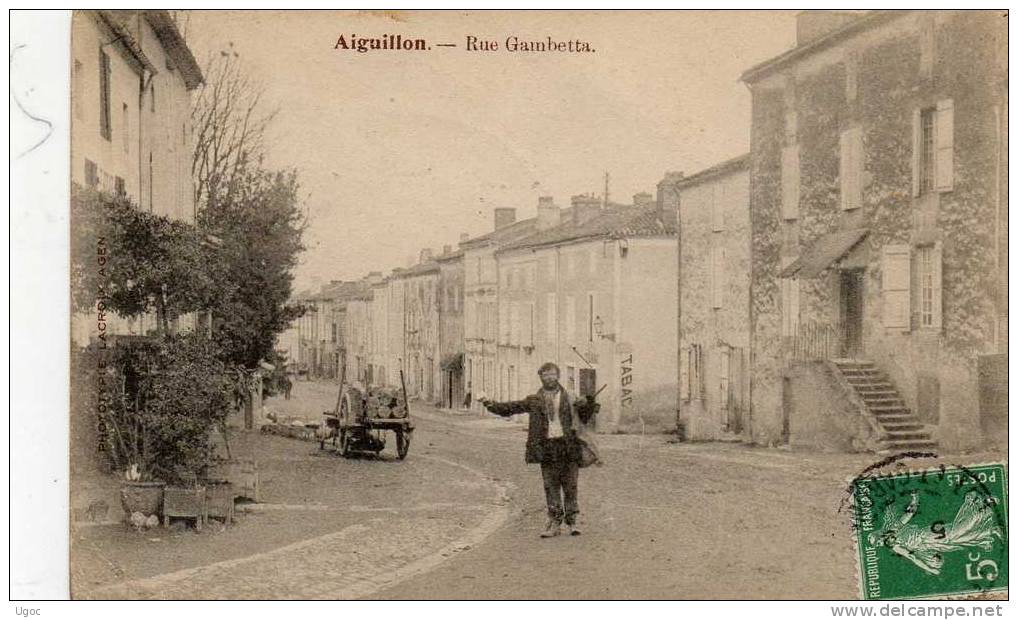 CPA - 47 - AIGUILLON - Rue Gambetta - 333 - Autres & Non Classés