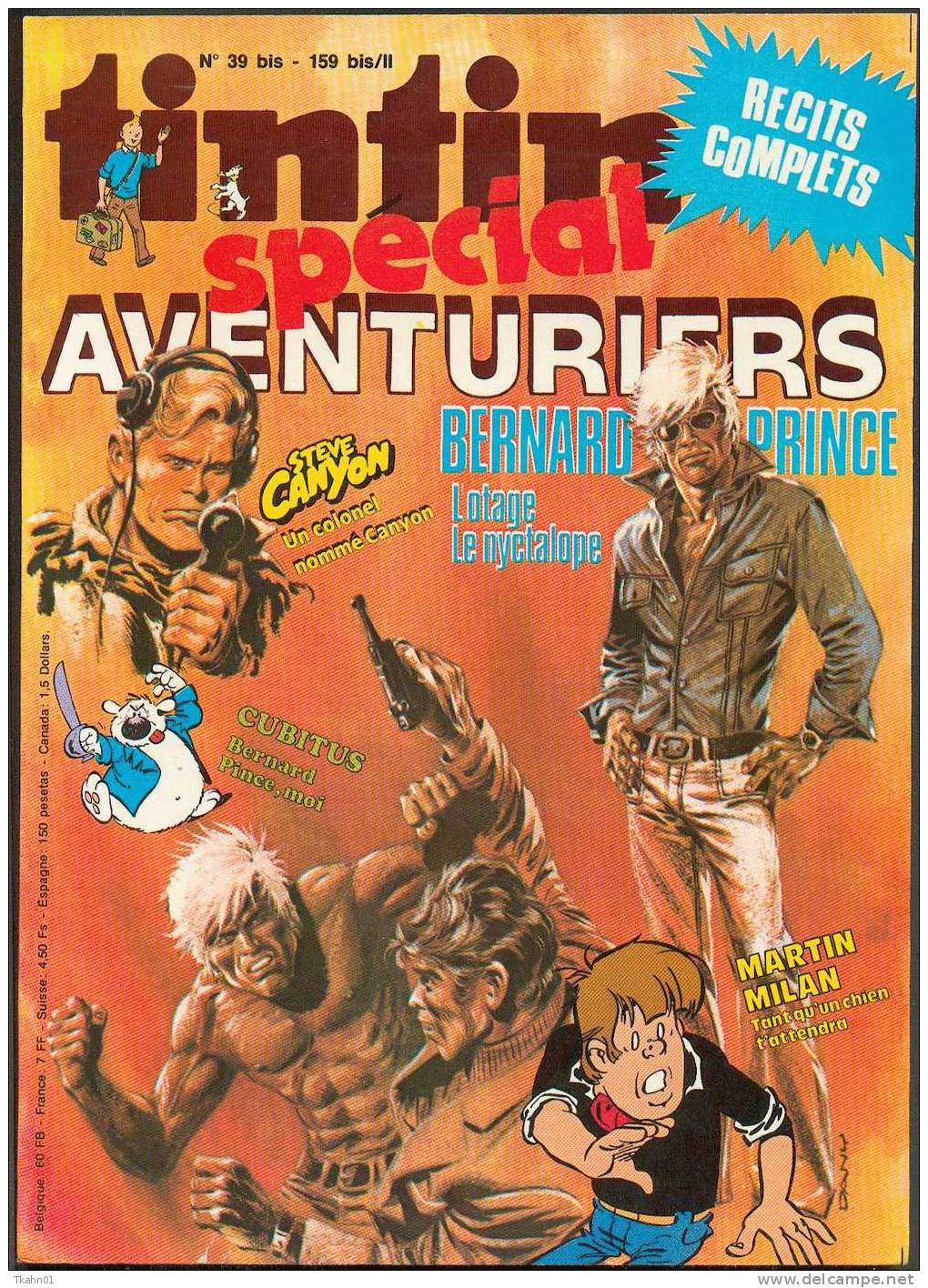 TINTIN  SPECIAL  AVENTURIERS  N° 39-BIS -159-BIS     DE  1978  TTBE - Tintin