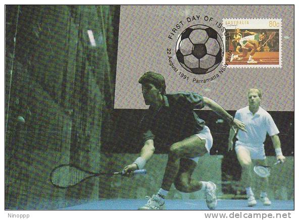 Australia-1991 Sort Serie III  Squash  Maximum Card - Badminton