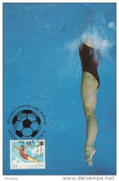 Australia-1991 Sports III  Diving   Maximum Card - Duiken