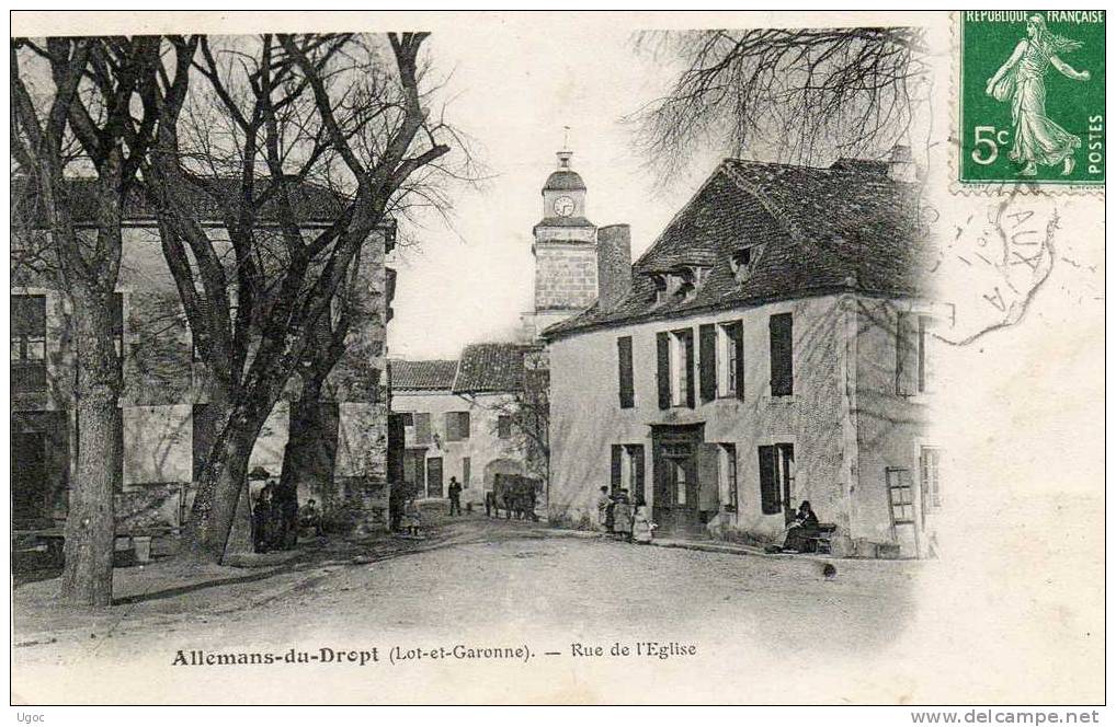 CPA - 47 - ALLEMANS-DU-DROPT - Rue De L' église - 346 - Autres & Non Classés