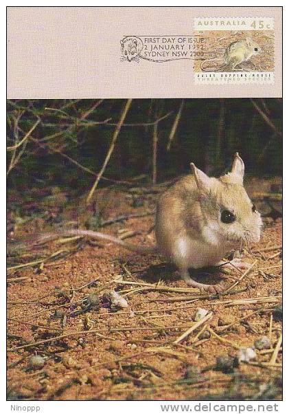 Australia-1992 Threatened Species -Dusky Hopping-mouse Maximum Card - Other & Unclassified