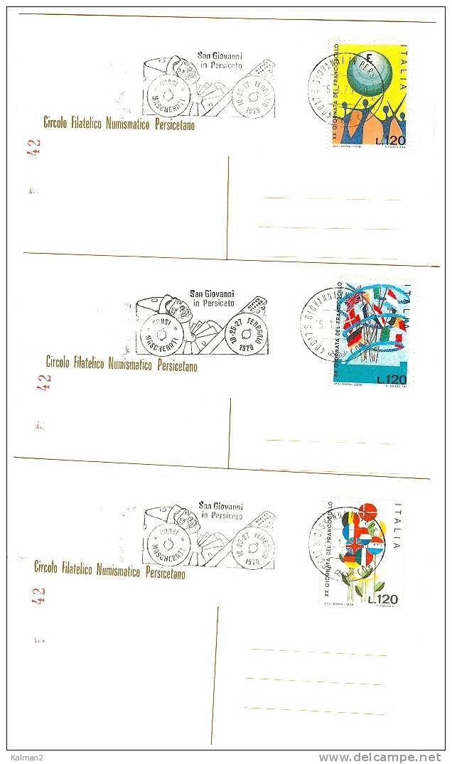 TEM10278     -  CARNEVALE 1979 -  S.GIOVANNI IN PERSICETO (Bo)  -  3  CARDS - Karnaval