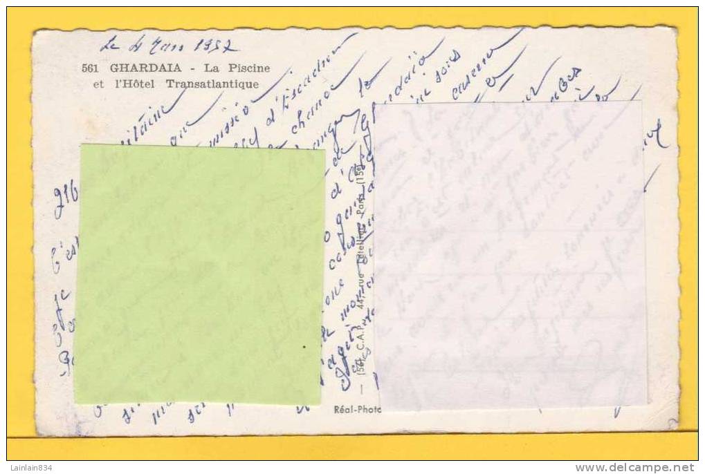 - 561 - GHARDAIA - La Piscine Et L´Hôtel Transatlantique, écrite, Voyagé Dans Enveloppe, Bon état, Datée 4 Mars 1957. - Ghardaia