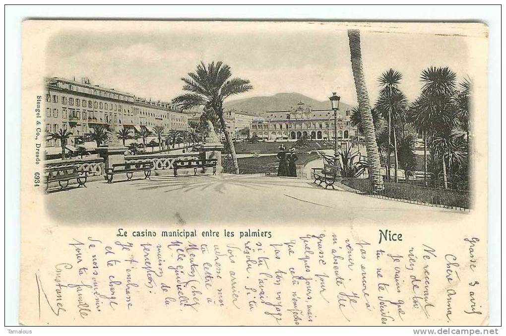 06 - NICE - Le CASINO Municipal Entre Les Palmiers - CPA 1900 - Scan Recto-verso - Casinos