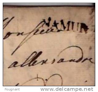 BELGIQUE : 1768:Précurseur:NAMUR Pour BRUXELLES.Oblit.Griffe Namur .(signer Hanozet.) - 1714-1794 (Pays-Bas Autrichiens)