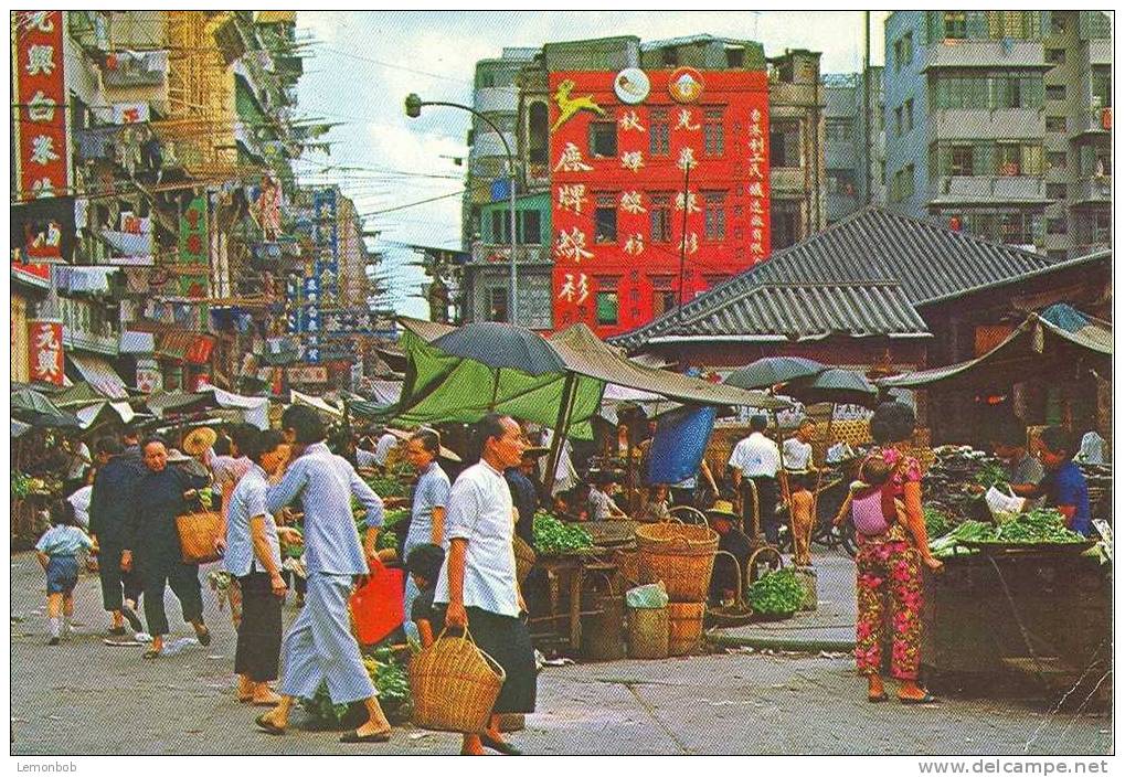 China - Hong Kong - Market Existing In The Open Street Postcard [P540] - China