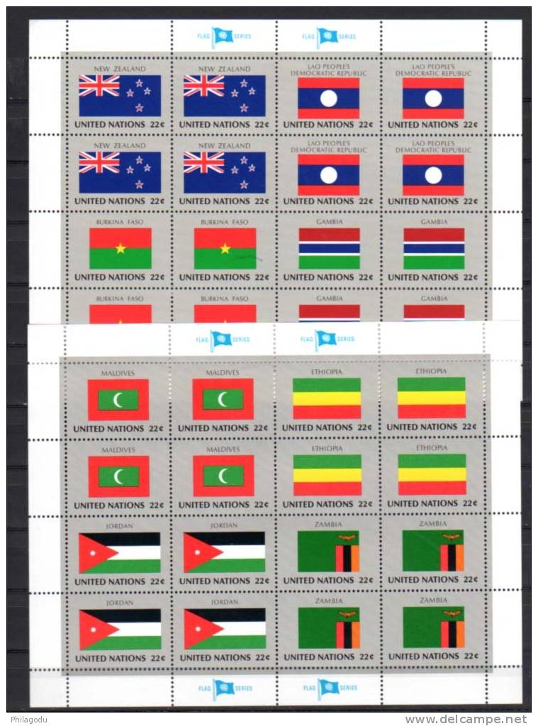 Nations Unies New York 1986, Drapeaux En Feuillets 467 / 482 ** Neuf Sans Charnière - Neufs