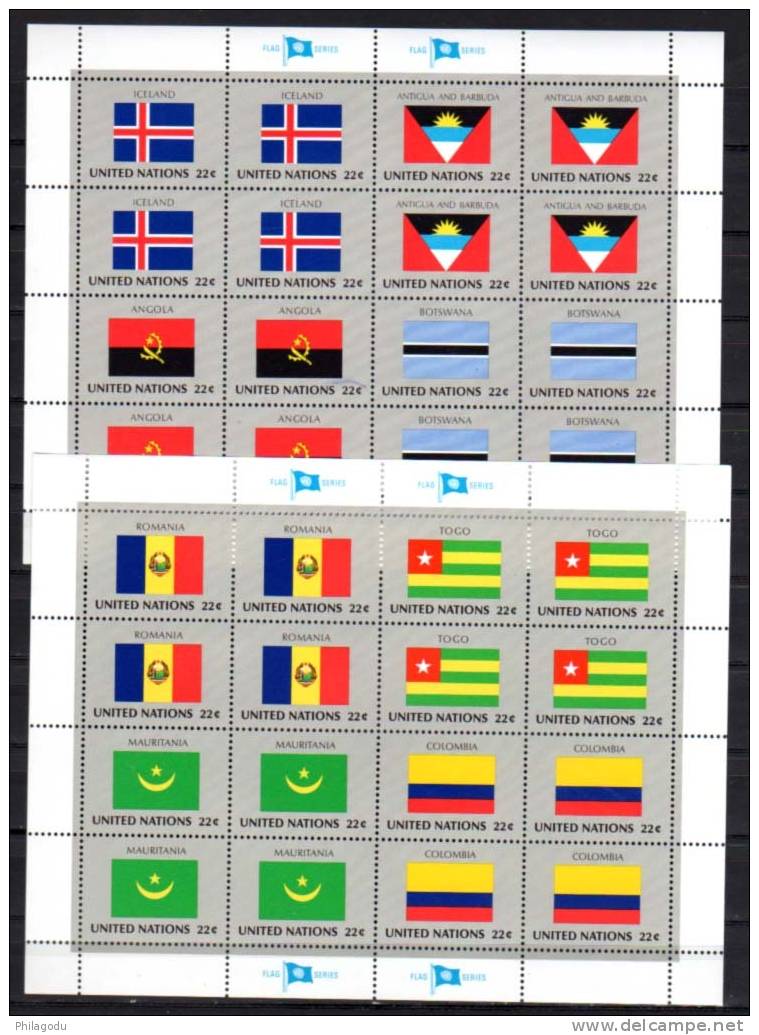 Nations Unies New York 1986, Drapeaux En Feuillets 467 / 482 ** Neuf Sans Charnière - Neufs