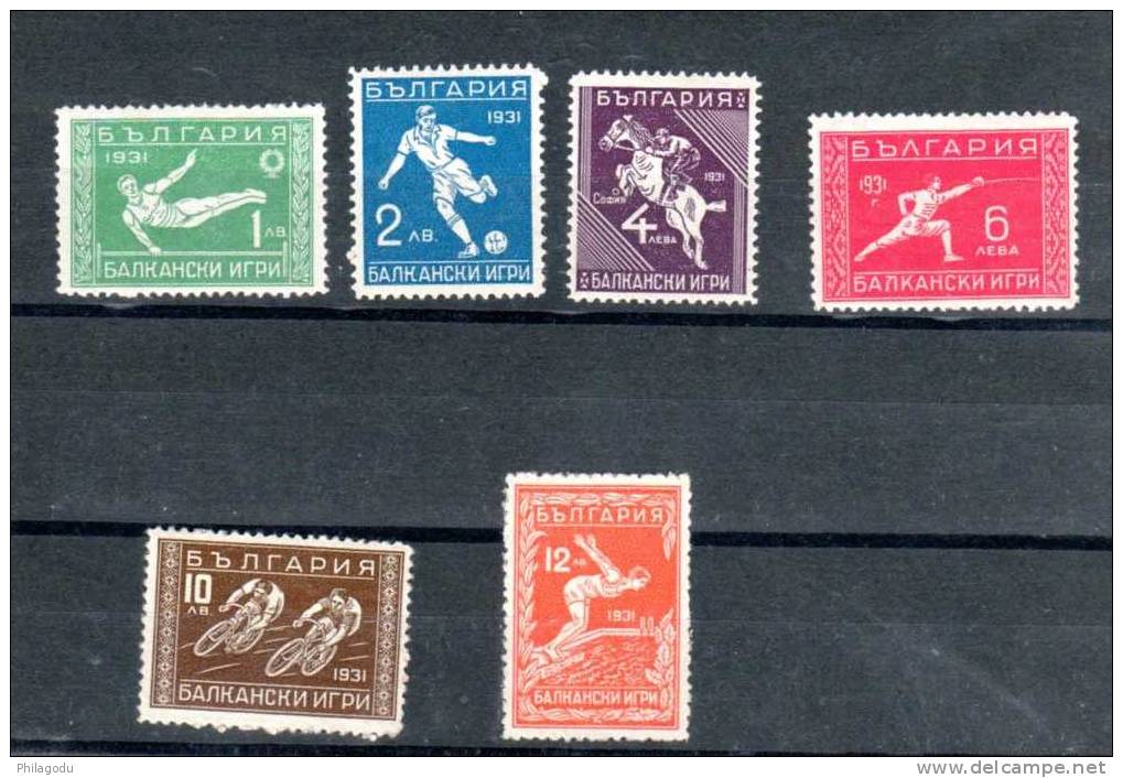 Bulgarie 1931, Jeux Balkanique à Sofia, 224 / 29* Charnière, Cote 250 € - Unused Stamps