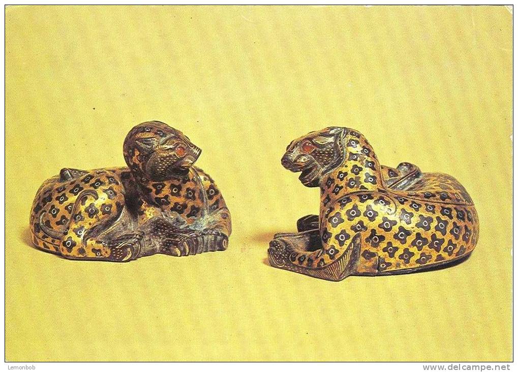 The Chinese Exhibition - Pair Of Parcel-gilt Bronze Leopards Postcard [P555] - Sculptures