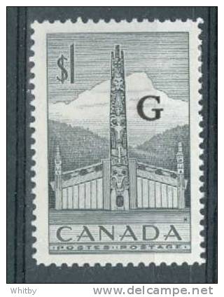 1952 $1.00 Totem Pole, G Overprint Issue #O32 MLH - Sovraccarichi