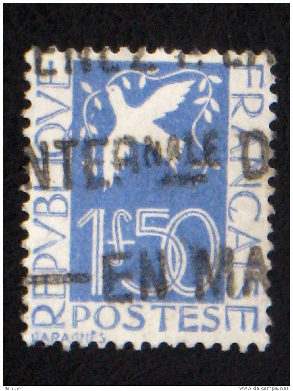 N° 294 1,50 F COLOMBE DE LA PAIX  TB Côte 17 € - Usados