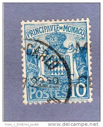 MONACO TIMBRE N° 76 OBLITERE SERIE ARMOIRIES EFFIGIES ET VUES - - Gebraucht