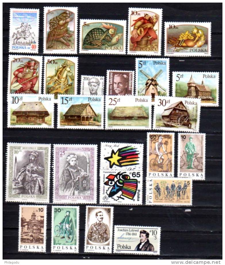 Polska 1986, Année Complète, 2823 / 2885 + Blocs 108 / 111**  Cote 93,30 € - Années Complètes