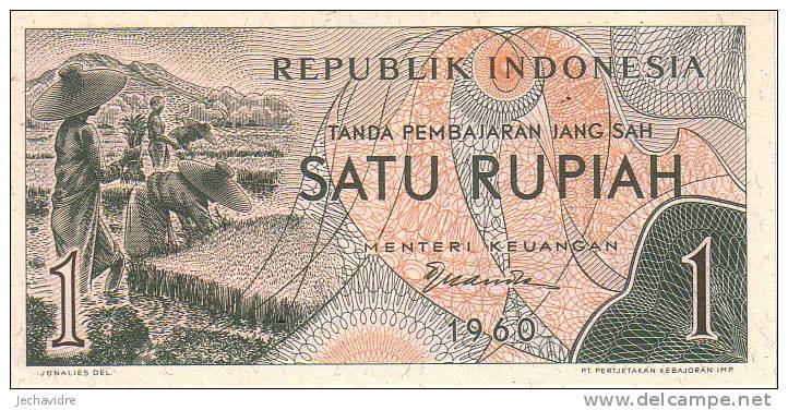 INDONESIE  1 Rupiah  Daté De 1960   Pick 76    ***** BILLET  NEUF ***** - Indonesia