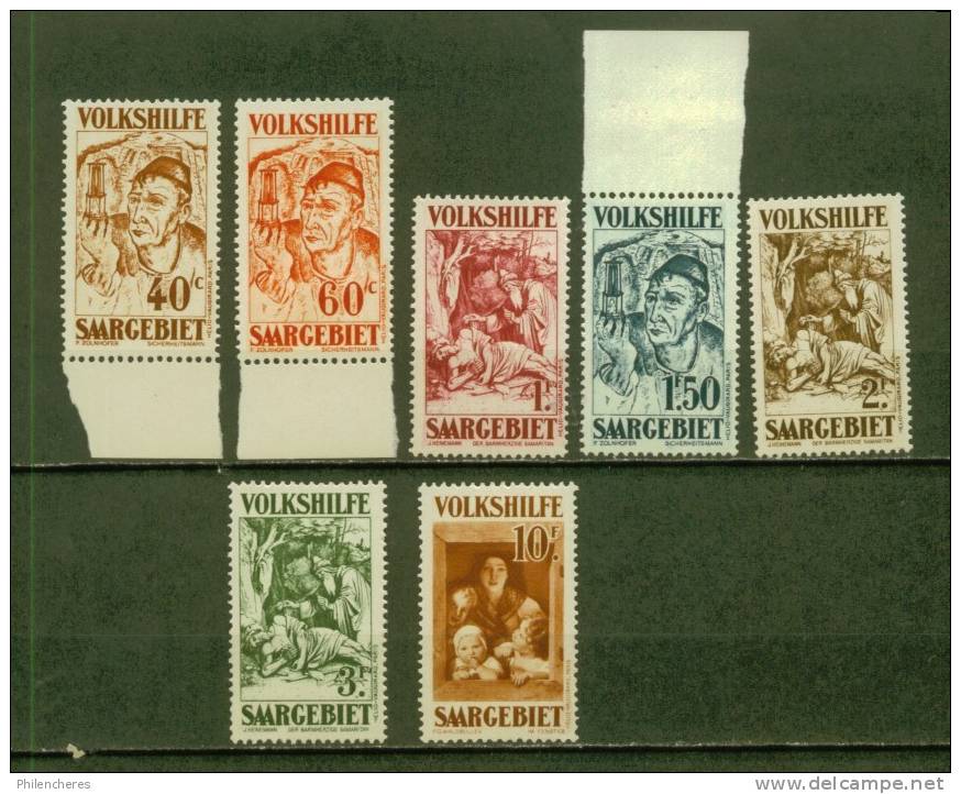 SARRE N° 141 à 147 ** Superbe - Cote 520 Euros - Unused Stamps