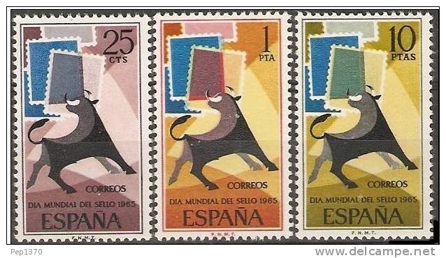 ESPAÑA 1965 - DIA DEL SELLO -  EDIFIL 1667-1669 - Yvert 1322-1324 - Timbres Sur Timbres