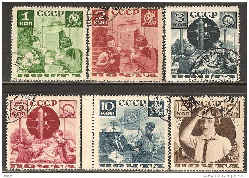 Russia / Soviet Union 1936 Mi# 542-47 C X Used - Perf. 14 - Oblitérés