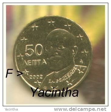 @Y@  Griekenland  50  Cent   2002  UNC  Met Letter E - Griechenland