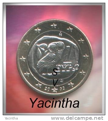 @Y@  Griekenland  1  Euro    2002  UNC  Met Letter S - Greece