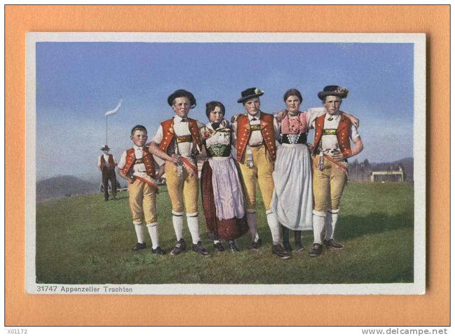 H252 Appenzeller Tracht. Groupe D'Appenzell En Costume Local. Whrli 31747 - Appenzell