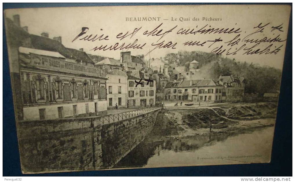 BEAUMONT.Le Quai Des Pecheurs.Cpa,voyagée,be - Beaumont Sur Oise