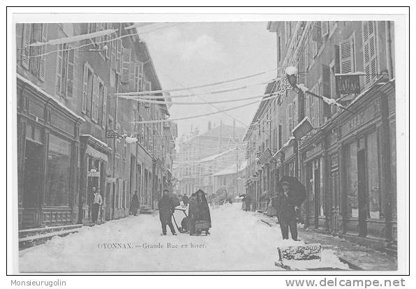 01 ) OYONNAX - Grande Rue En Hiver, ANIMEE / Sous A Neige, - Oyonnax