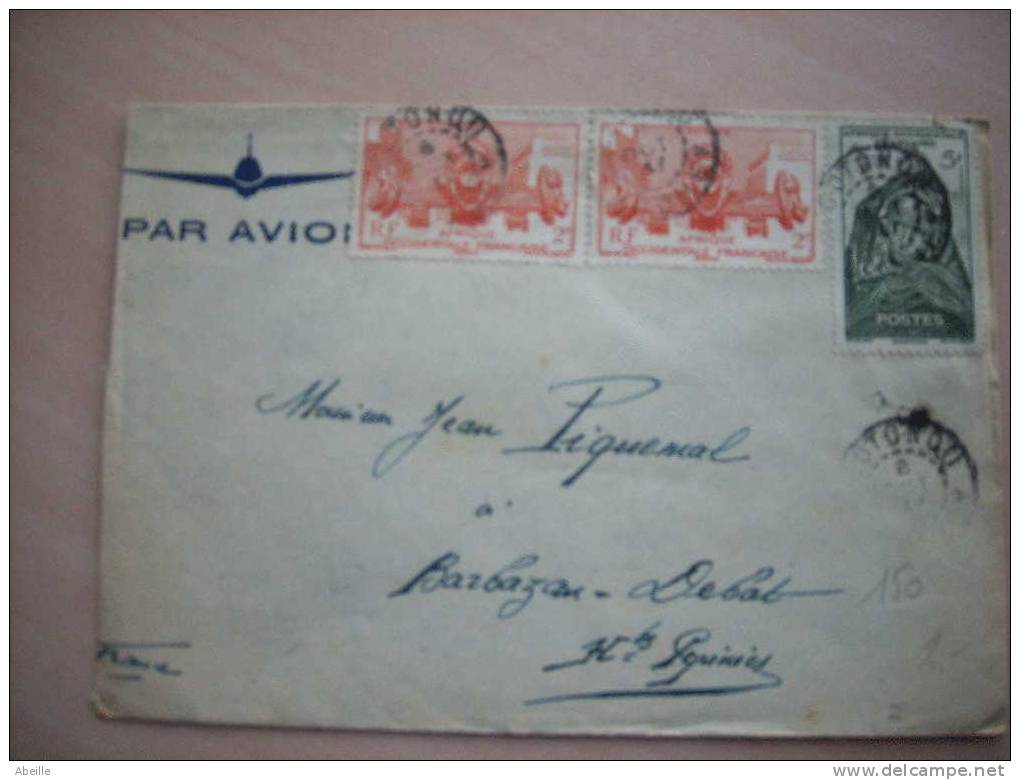 16/150  LETTRE   DAHOMEY   TIMBRES AOF - Lettres & Documents