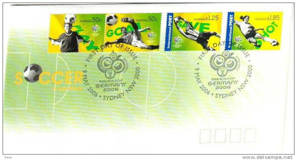 AUSTRALIA  FDC GERMANY FOOTBALL WORLD CUP SPORT 4 STAMPS   DATED 9-05-2006 CTO SG? READ DESCRIPTION !! - Covers & Documents