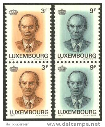 LUXEMBOURG : 18-09-1989 (**) MNH  Paire Out Of Booklet - 25th Anniv.of The Accession Of Grand Duque Jean. - Neufs