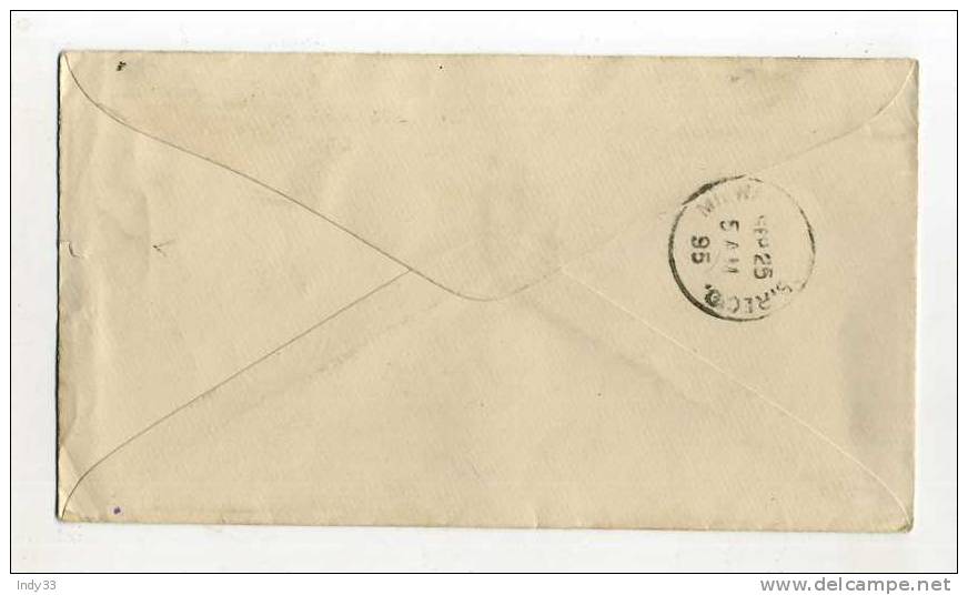 - ETATS UNIS . ENTIER POSTAL ...1900 .  ENVELOPPE DE 1895 . CIRCULATION INTERIEURE - ...-1900