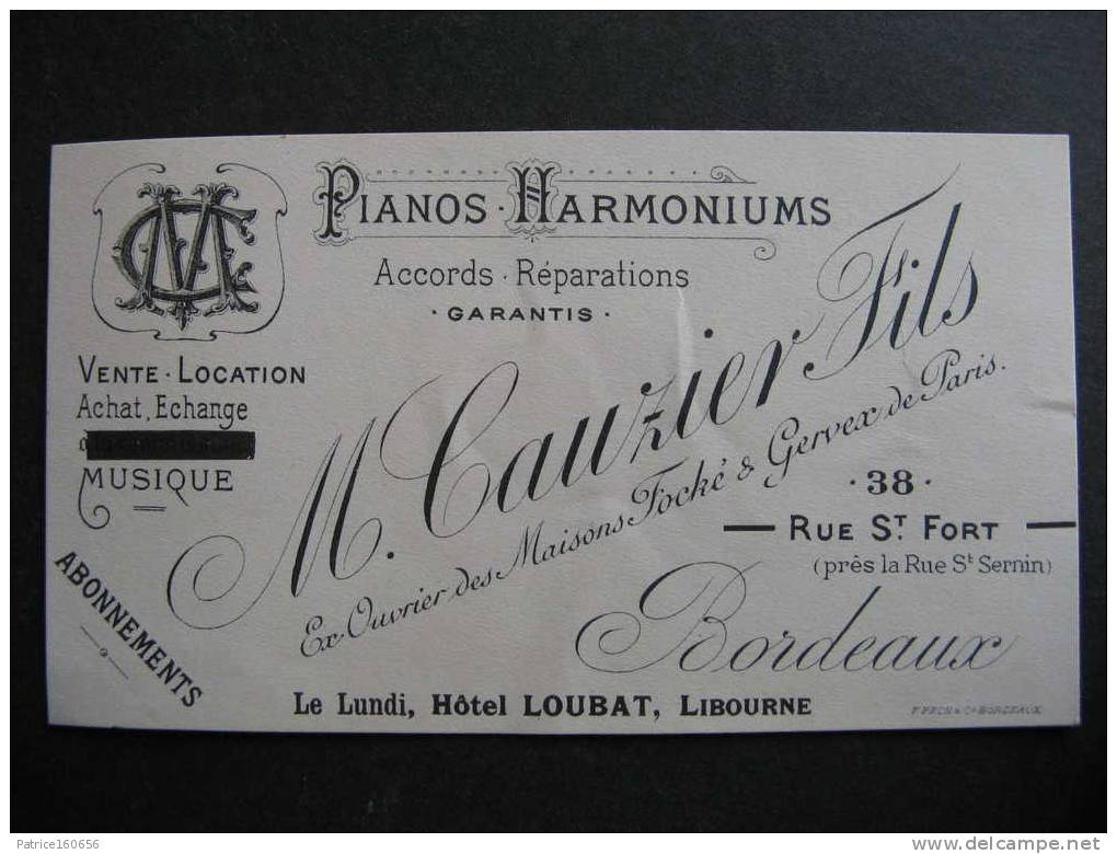 L6- TB Carte Ilustrée " Cauziev Fils" Bordeaux ( 08 Juin 1906 ). - Briefe U. Dokumente