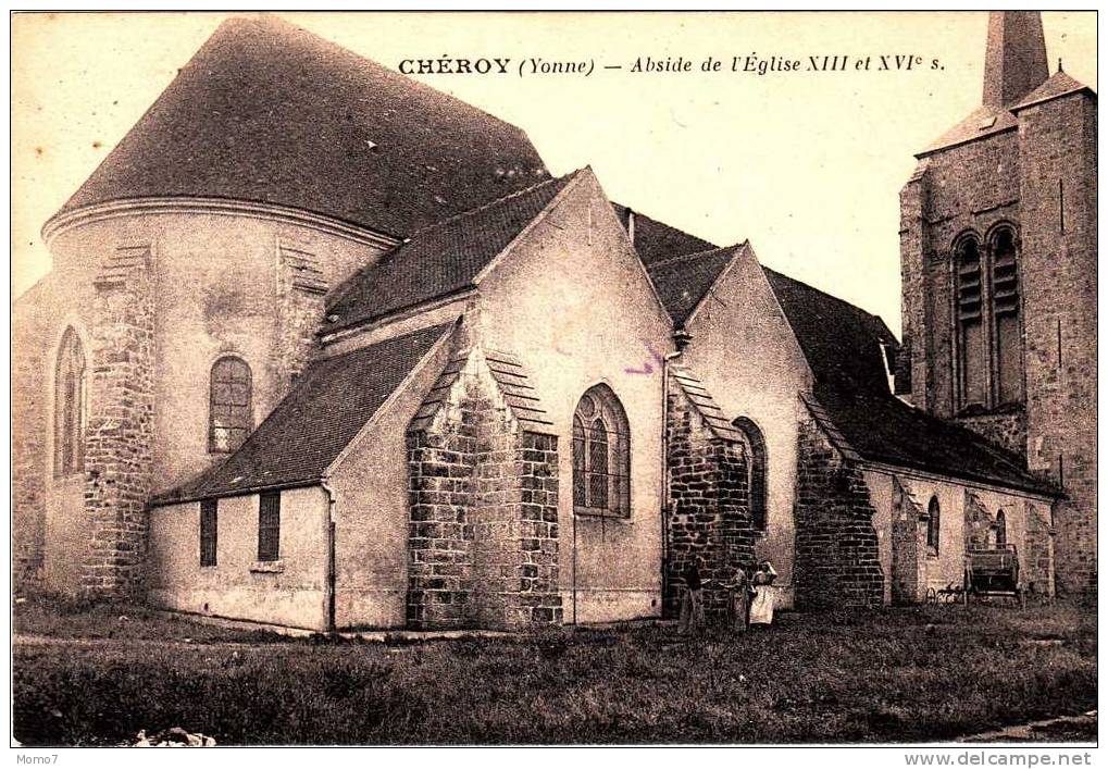 CPA 89.CHEROY.ABSIDE CE L' EGLISE.XIII ET XVI..3 FEMMES.. - Cheroy