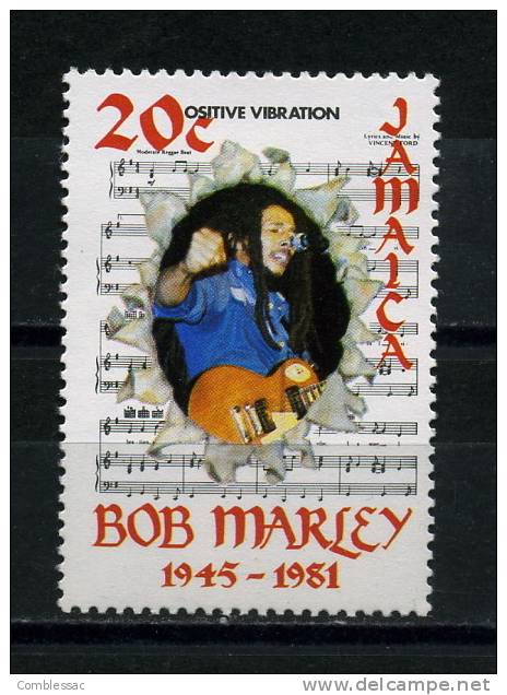 JAMAICA   1981    Bob  Marley     20c   Positive  Vibrations - Jamaica (1962-...)