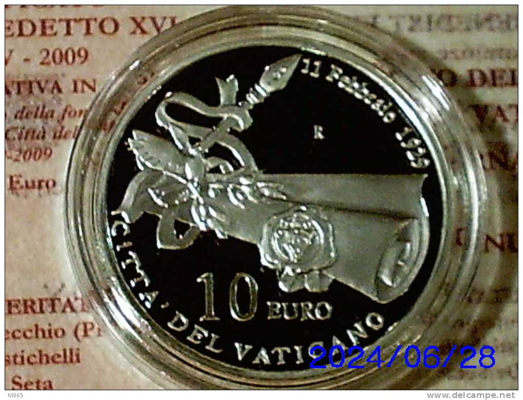 CITTA´ DEL VATICANO  ( VATIKAN STATE ) 10 EURO ANNO 2009  - 80º Anniversario Della Fondazione Della Città Del Vaticano - Vatican