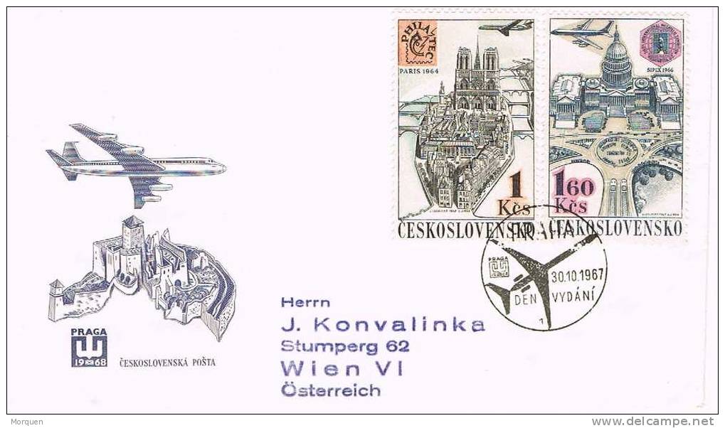 Carta PRAGA (Checoslovaquia)  1967.  Dia De Las Vistas De Praga - Covers & Documents