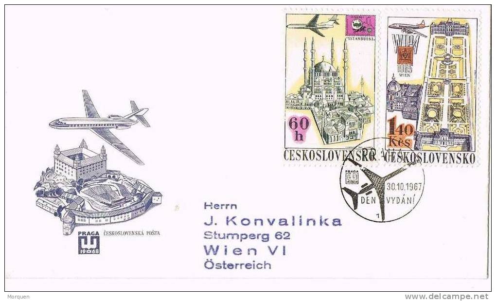 Carta PRAGA (Checoslovaquia)  1967.  Dia De Las Vistas De Praga - Storia Postale