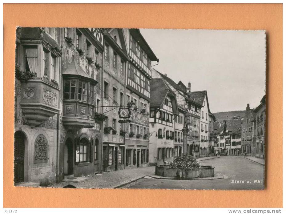 H275 Stein Am Rhein, Rue Principale, Fontaine. Mention à La Main : Jeûne Fédéral 1945 Photoglob 2132 - Stein Am Rhein