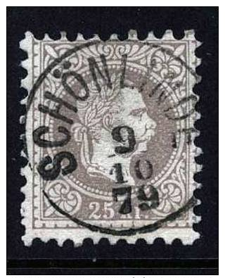 Austria 1867,  Kopfbield, ANK # 40 I,  25 Kr,  Used , Groberr Druck, - Used Stamps