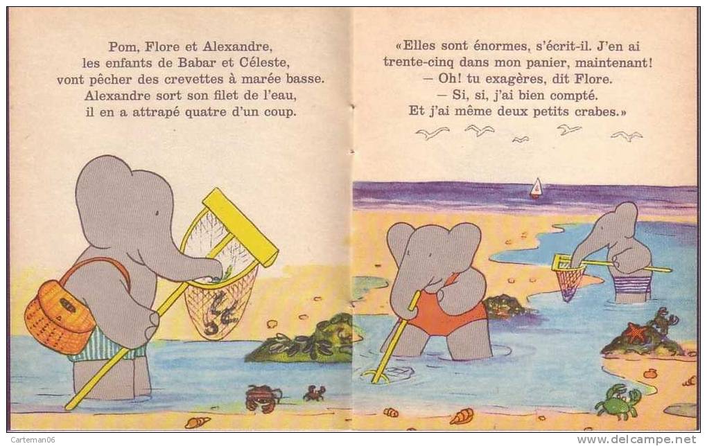 Livre - Babar à La Plage De Laurent De Brunhoff - Mini Livre Chez Hachette - 1966 (Elephant) - Hachette