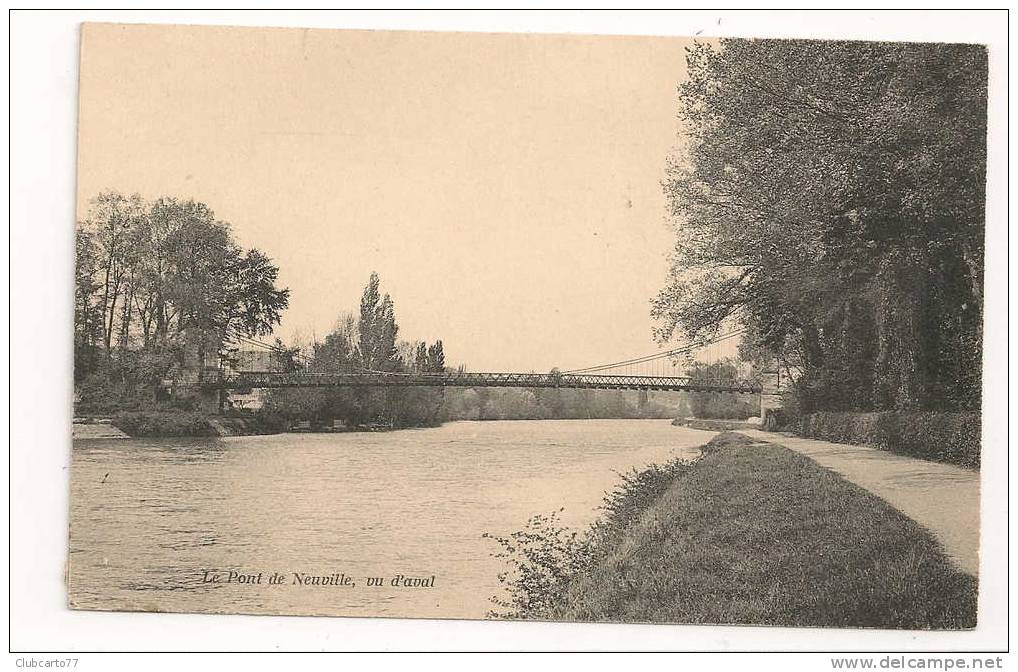 Neuville-sur-Oise (95) : Le Pont Vue De L'aval Environ 1910. - Neuville-sur-Oise
