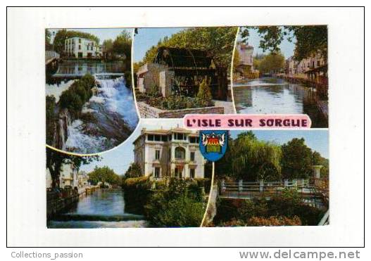 Cp, 84, Isle-sur-Sorgue, Souvenir De La "Venise Comtadine", Voyagée - L'Isle Sur Sorgue