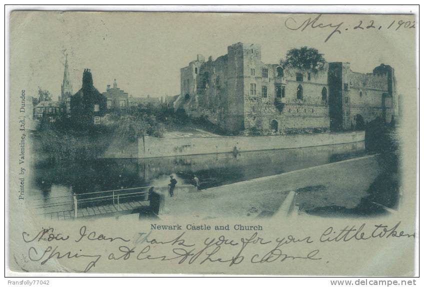 NEWARK ENGLAND UNITED KINGDOM Newark Castle And Church RIVER 1902 - Autres & Non Classés