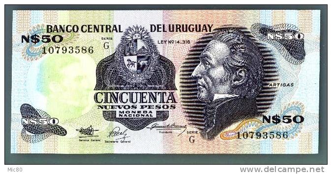 Billet Uruguay 50 Nouveaux Pesos Neuf - Uruguay